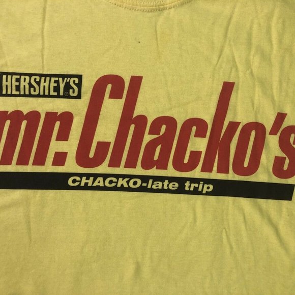 HERSHEY’S MR CHACKO’S YELLOW SHIRT GILDAN MENS XL - Picture 6 of 6